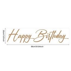 Happy Birthday Party Backdrop Wall Stickers, Champagne Script Lettering with …