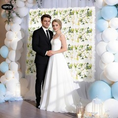 16* Flower Wall Panels, Artificial Flowers Wall Decoration For Party Decoration