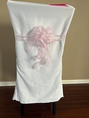 250 Light Pink Blush Chair Ties Bows
