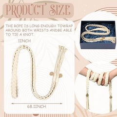 Handfasting Cord 68 Inch Ivory White Wedding Lasso for Ceremony Rustic Cotton