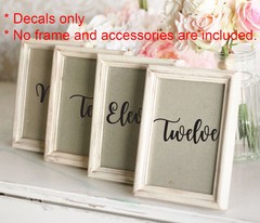 Wedding Table Number Decal Sticker Bottle Jar Glass Frame Sold by Each Number