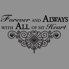 Forever and Always Wedding Wall Decor Vinyl Sticker Decal 22″h x 37″w