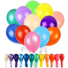 RUBFAC 120 Balloons Assorted Color 12 Inches Rainbow Latex Balloons, 12 Brigh…