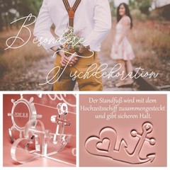 Gift Roses Wedding Personalised Ship Acrylic 10 Years Wedding Anniversary Decoration