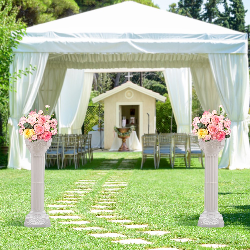 2Pcs Wedding Roman Column Wedding Landscaping Roman Pillar Flowerpot Stand Decor