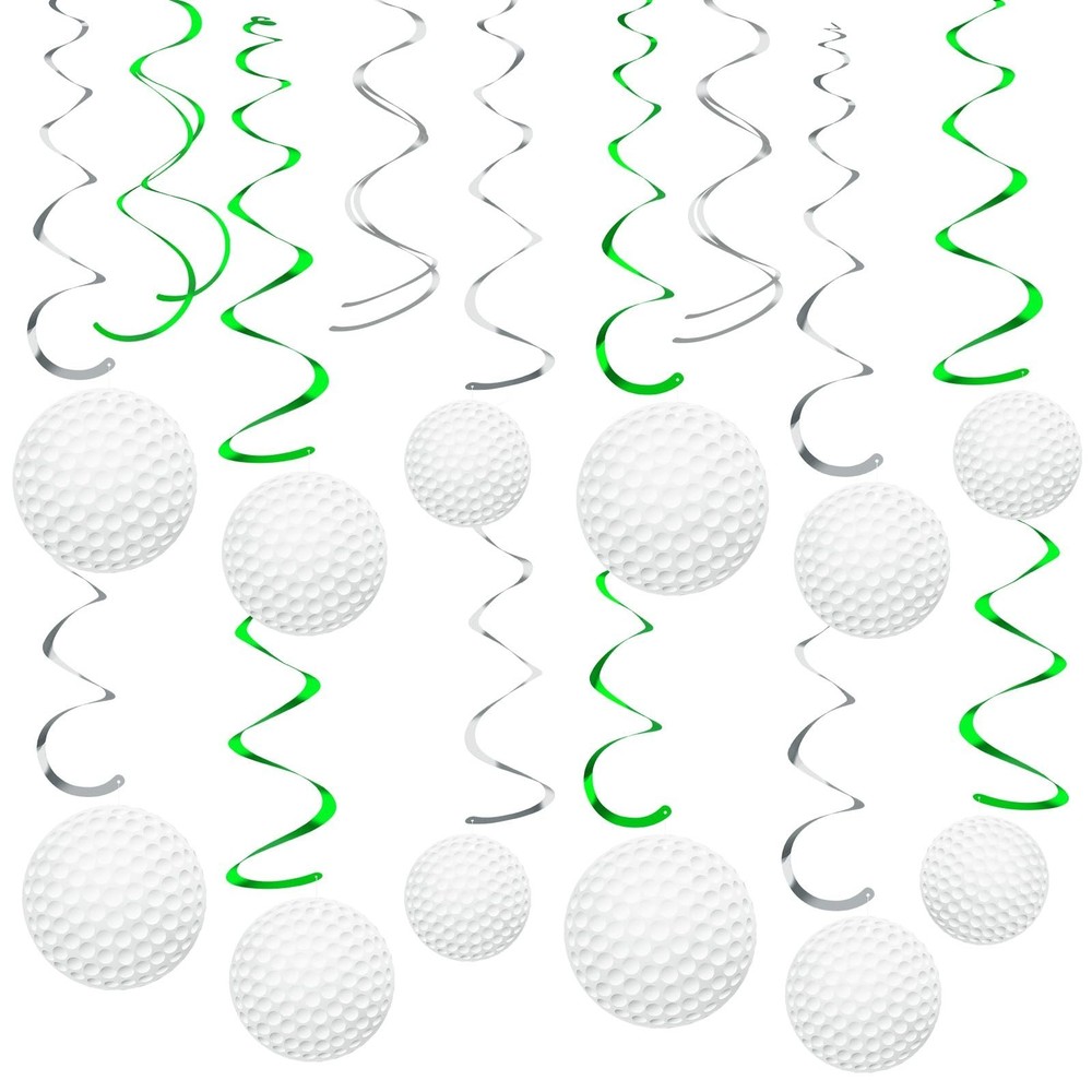 54Pcs Golf Hanging Swirls Party Decorations Golf Theme Birthday Party Decorat…