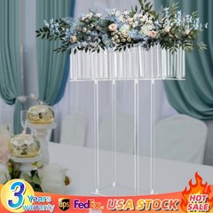 Modern Acrylic Wedding Crystal Flower Stand 11.81*7.87 In Stable Base Clear