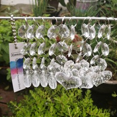 60Pc Heart Shaped Acrylic Crystal Octagonal Bead String Garland Chain Chandelier