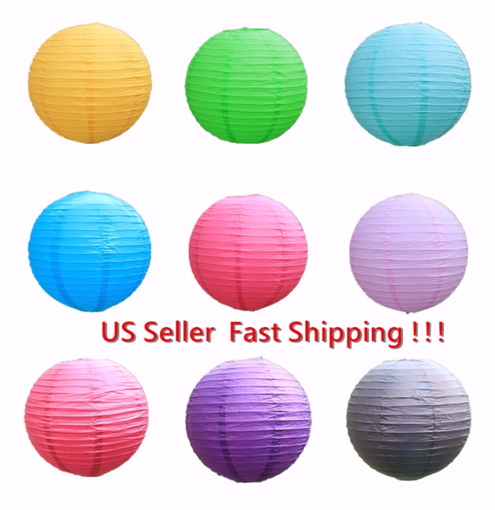Assorted Chinese round Multi-color paper lantern wedding party hang decoration
