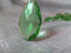 12Pcs 38mm Teardrop Prism Pendant Crystal Apple Green Chandelier Replace Hanging
