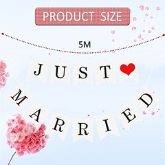 Just Married Car Decorations, Just Married Sign Banner Car Decorations Fit for