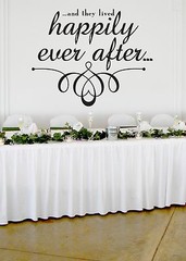 Happily Ever After Wedding Wall Decor Vinyl Sticker Decal 34″h x 42″w