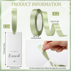 24 Pcs Reserved Seating Tag with Ribbon Wedding Chair Tags Reserved Signs for We