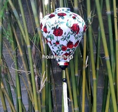 Lot of 16 pcs of 40cm HoiAn silk lanterns with flower printing on fabric