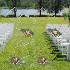 Wedding Backdrop Stand(Circle and Square), Detachable 4 Tier Flower Arch Frame