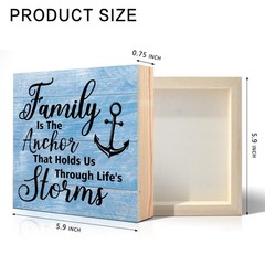 Family Is The Anchor That Holds Us Through Life’s Storms Wood Box Sign, Farmh…