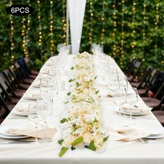 6pcs Artificial Flower Wall Panels Wedding Backdrop 50x20cm (each) Champagne