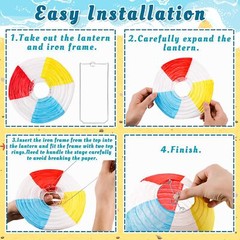 15Pcs Pool Party Decorations Beach Ball Paper Lanterns – Summer Luau Themed H…