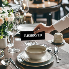 6 Pieces Plastic Reserved Table Sign for Wedding Acrylic Double Side Table Tent