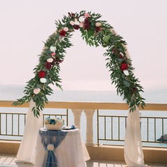 Red& White& Pink 9ft Long PP Artificial Flower Garland For Wedding Decoration