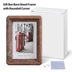 4×6 Picture Frame – Rustic Wooden Picture Frame with Real Tempered Glass, Gif…
