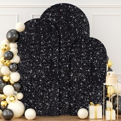 Set of 3 Arch Backdrop Cover Set of 3 – 6FT, 6.6FT, 7.2FT Black