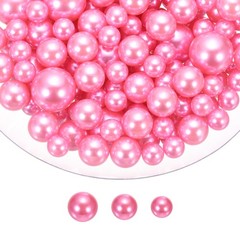 200 Pcs Pearl Bead for Vase Filler, 20/14/10mm Floating Beads(Dark Pink)