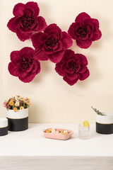 12″ 3D Paper Flower Decoration for Party, Wedding Decoration, Background Wall, N