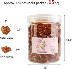 15 OZ Amber Fake Acrylic Ice Rocks Crystal Cube Stones Fake Diamonds for Glass V