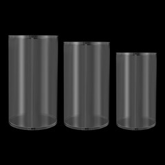 3Pcs Clear Round Cylinder Pedestal Stand for Wedding Party Display Stand Decor