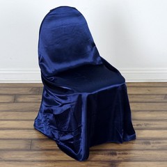 6 Navy Blue SATIN UNIVERSAL CHAIR COVER Wedding Banquet Reception Decorations