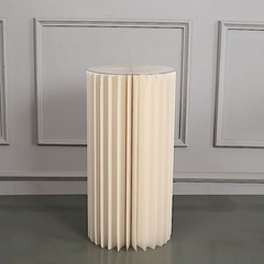 32″ Ivory Folding DIY Accordion Pillar Cardboard Display Stand Pedestal Box
