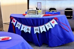 Wedding Signs “Mr & Mrs” & “Just Married” Aviation Airplane Red Blue Theme