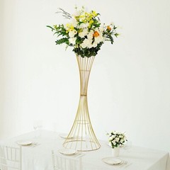 48″ Gold Reversible Trumpet Metal FLOWER STAND Centerpiece Pedestal Party Events