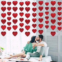 15 Pcs Heart Shape Hanging String Garland Kids Party Decor Valentine’s Day