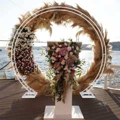 Metal Round Balloon Arch Backdrop Stand for Party Wedding Baby Shower Heavy Duty