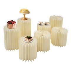 7pcs Foldable Paper Cake Display Stand Cylinder Flowers Stand Decorative Column