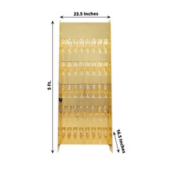 Gold 5 ft Foam 5-Tier Wine Glass Rack Champagne Flute Holder Stand Party