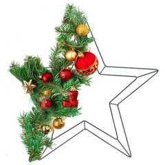4pcs Wire Wreath 13.8 Inch Star Metal Wreath Form for Crafts Floral Wire Wrea…