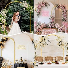 6 FT Metal Arch Backdrop Background Stand Frame for Wedding Birthday Party Gold