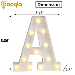LED Marquee Letter Lights Sign, Light Up Alphabet Letter Letter A Warm White