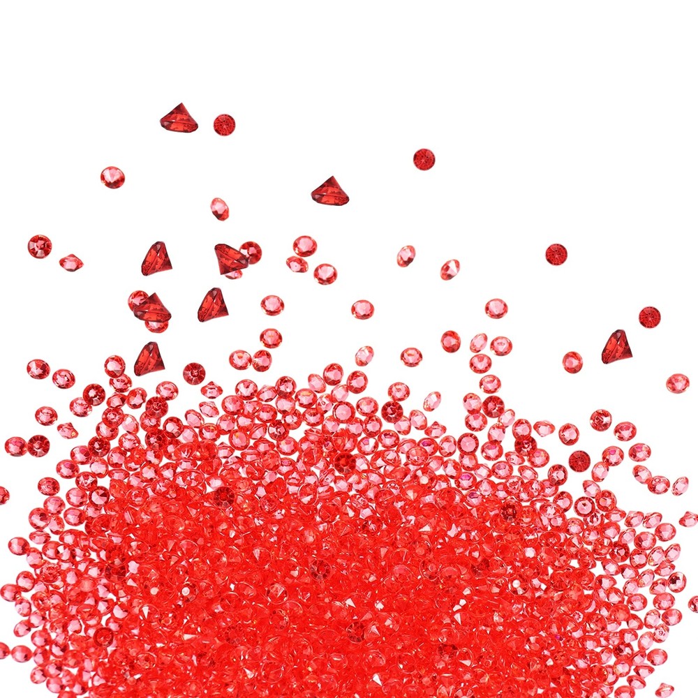 9000-Pack Fake Diamonds Crystal, 4.5mm Mini Clear Acrylic Gems [Deep Red]