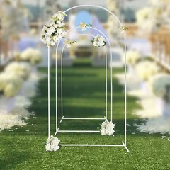 3Pcs Metal Stand Wedding Arch Backdrop Stand For Ceremony Party Yard Venue Decor