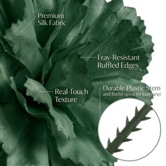Larksilk Emerald Carnations, Fake Flowers, 100 Pack for Events, Weddings, DIY