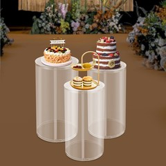3Pcs Round Cylinder For Birthday Parties, Wedding Round Cylinder Decoration