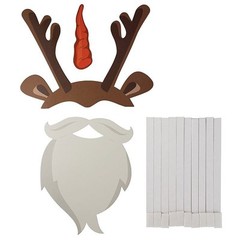 Photo Booth Props WIth Frame Christmas Theme Festive Holiday Party Fun