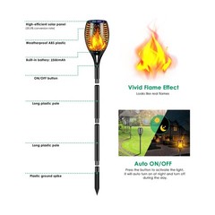 TomCare Solar Lights Outdoor 99 LED Higher & Larger Flickering Flame Solar To…