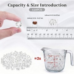 Fake Ice Crystals 150PCS Clear Plastic Diamonds Acrylic Gems Vase Filler Rocks