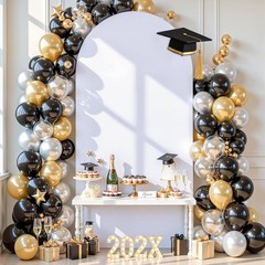 White 6.6FT Double-Sided Arch Backdrop Cover – Perfect for Weddings and Parties