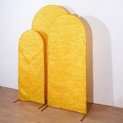 3 Polyester with Metallic Tinsel Round Top Arch Backdrop STAND COVERS Party